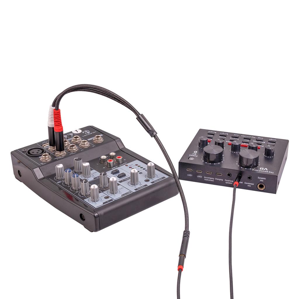 Dual 6.35mm to 3.5mm Female Stereo Audio Cable 3.5mm to Dual 1/4 Inch Audio Cable for Mobile Phone to Connect to Audio