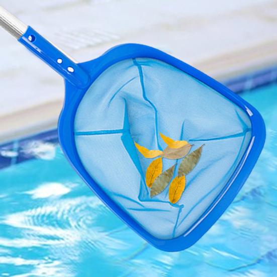 Pool Leaf Skimmer Net Ultra Fine Mesh with 4 Sections Aluminum Poles Easy To Use Detachable Pool Cleaning Net Leaf Catcher
