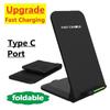 Wireless Charger Stand Pad 15W for IPhone 15 14 13 12 16 Pro Max XR Samsung Xiaomi Induction Folding Fast Charging Dock Station