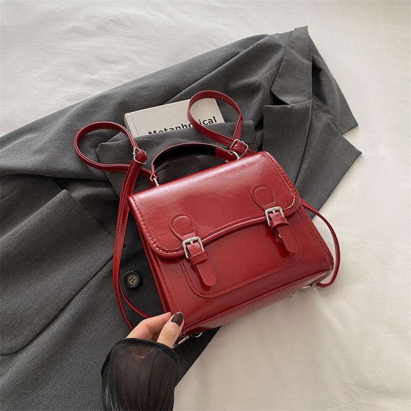 Студенческий рюкзак для занятий женский 2025 модный колледж стиль портфель простой косой кроссбоди женская сумка