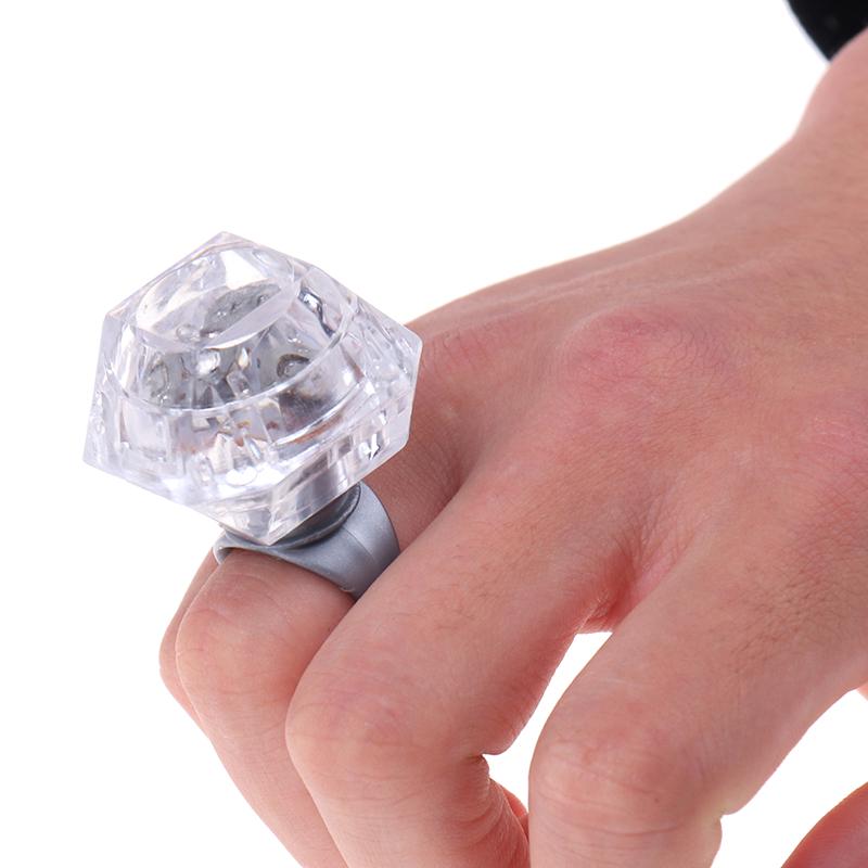 1Pc Led Flashing Light Up Glowing Finger Ring Toys Christmas Year Party Toy