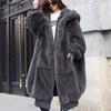 Oversized Winter Women Faux Fur Coat Long Warm Faux Rabbit Fur Parka Casaco Feminino Hoodies Loose Winter Coats Outwear