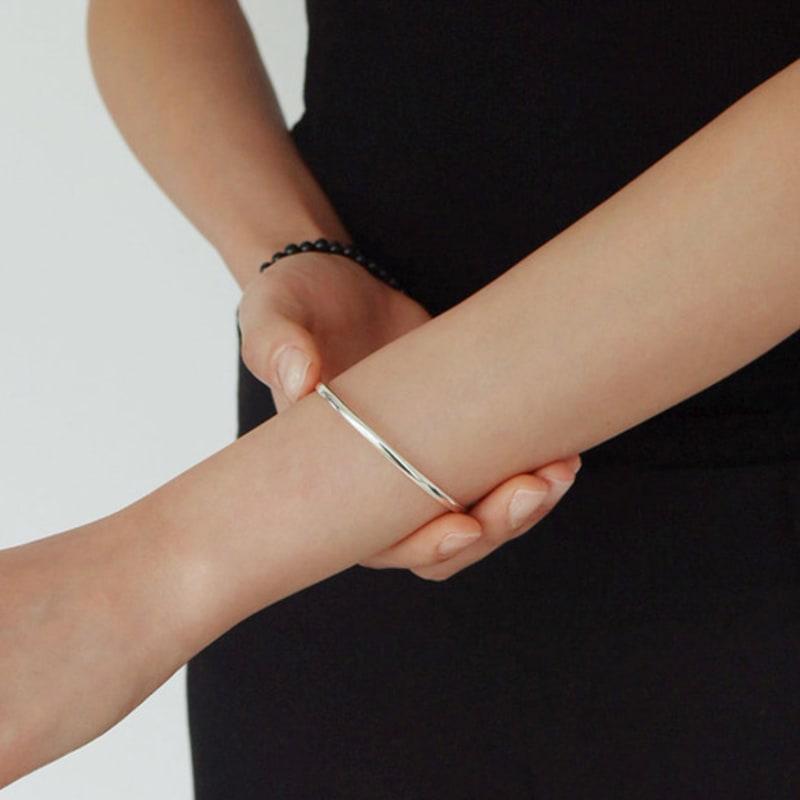 modernlike Silver 925 C Open Bangle Bracelet