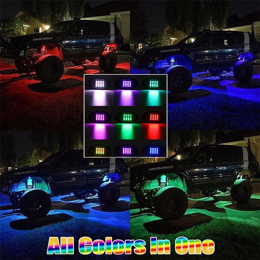 8 шт. Неоновая светодиодная RGB-подсветка днища, атмосфера, Bluetooth-приложение, двойной пульт дистанционного управления