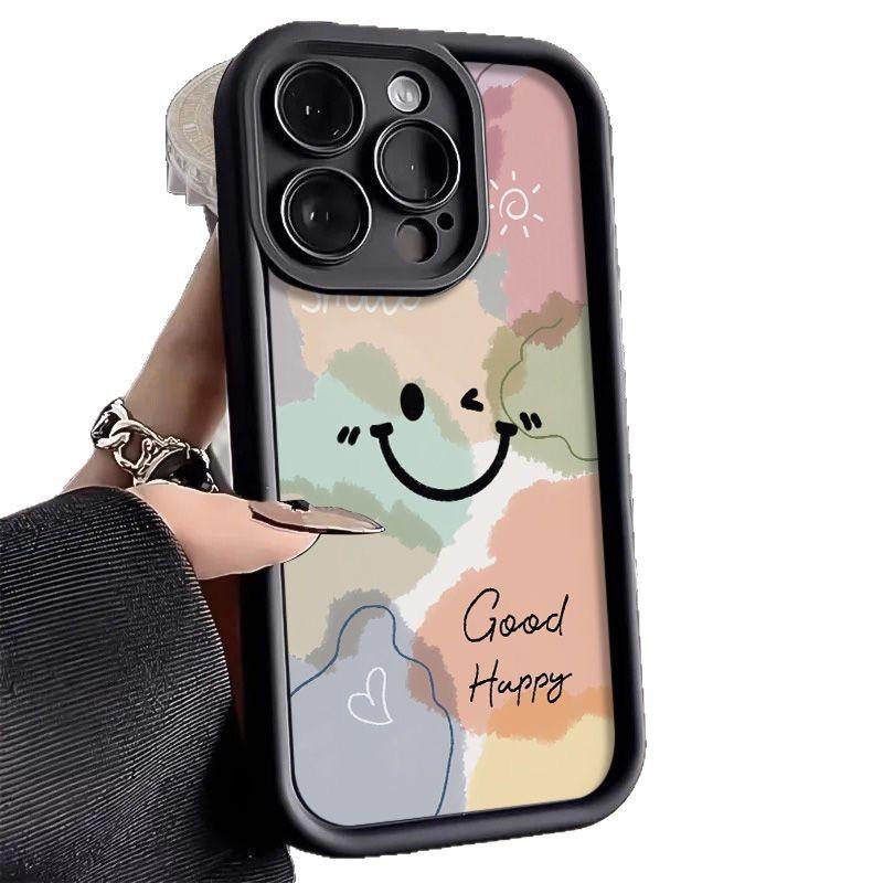 Чехол для мобильного телефона iPhone17Promax со смайликом и разводами, лестница, подходит для Apple 16promax, всесторонний, Tianyan 15 комплектов.