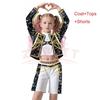 Girls K-pop Rumi Zoey Cosplay Huntrix Costume 3D Print Demon Hunters Rumi Mira Stage Costumes Kids Halloween Party Clolthes