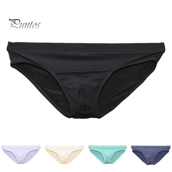 Men Briefs Low-rise Slim Fit High Elasticity Underwear Solid Color Ice Silk Transparent Panties Summer Ultra-thin Underwear