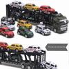 1:48 Alloy Car Exquisite Workmanship Wear-resistant Stylish Car Carrier Series Model For Boy XiXi