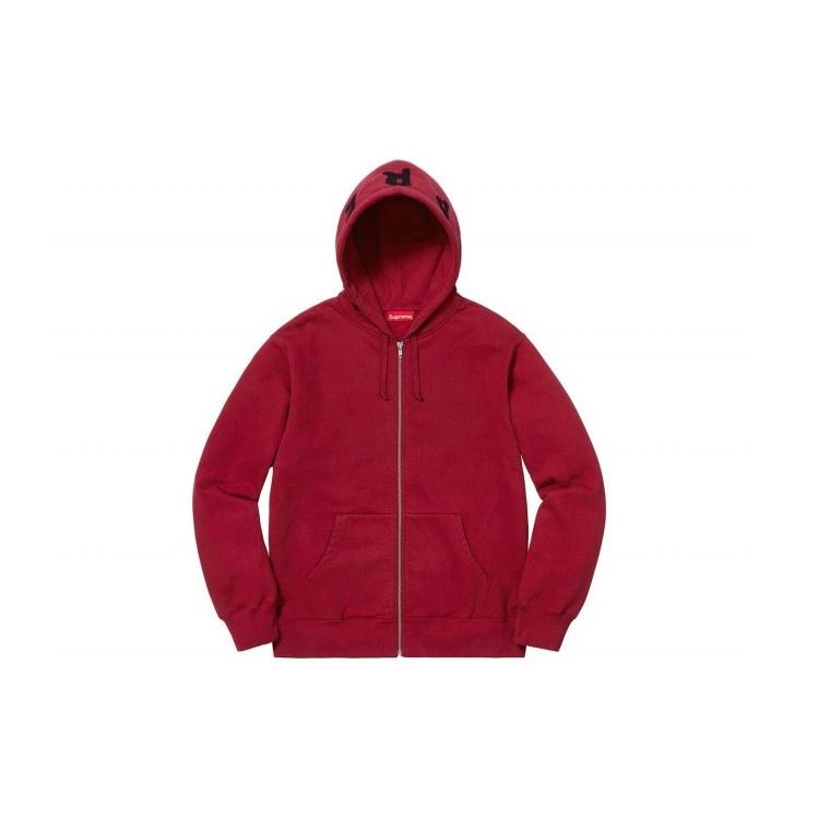 Supreme FW18 Bone Zip Up Sweatshirt Cardinal Unisex SUP-FW18-109