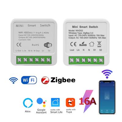 Tuya ZigBee3.0 Умный Модуль Выключателя Света 16А MiNi DIY Автомат Поддерживает 2-стороннее Управление Удаленное Управление через Приложение для Alex Google Home