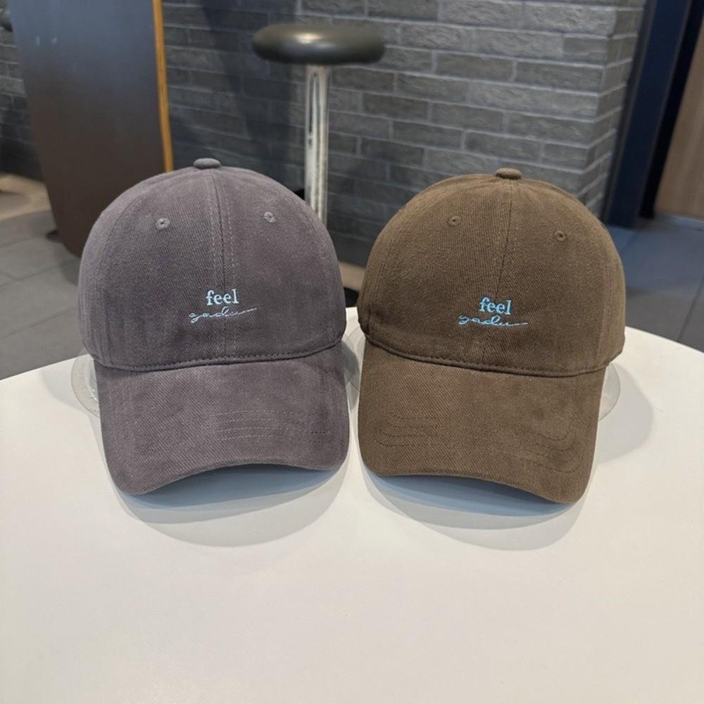 Embroidery Letter Rugged Baseball Cap Solid Color Duck Tongue Cap Fashion Sun Hat  for Women