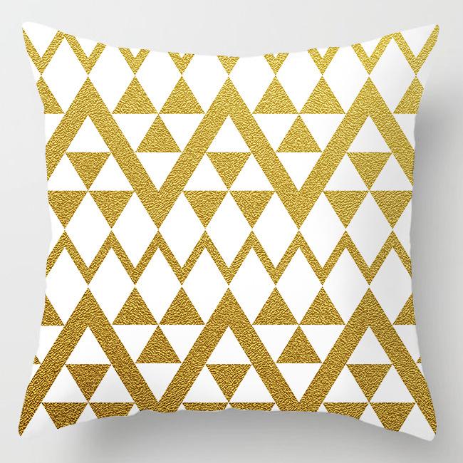 45*45cm Home Sofa Pillow Cover Home Decor Geometric Series Peach Leather Pillow Cover Luxury Gold Decorative Cushion Cover