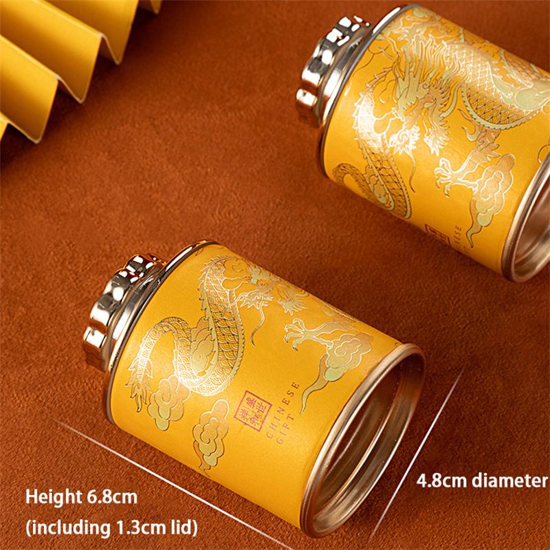 Mini 2024 Dragon Empty Tea Tin Can Household Tea Sealed Jar Portable Home Small Tea Packaging Box Storage Cans