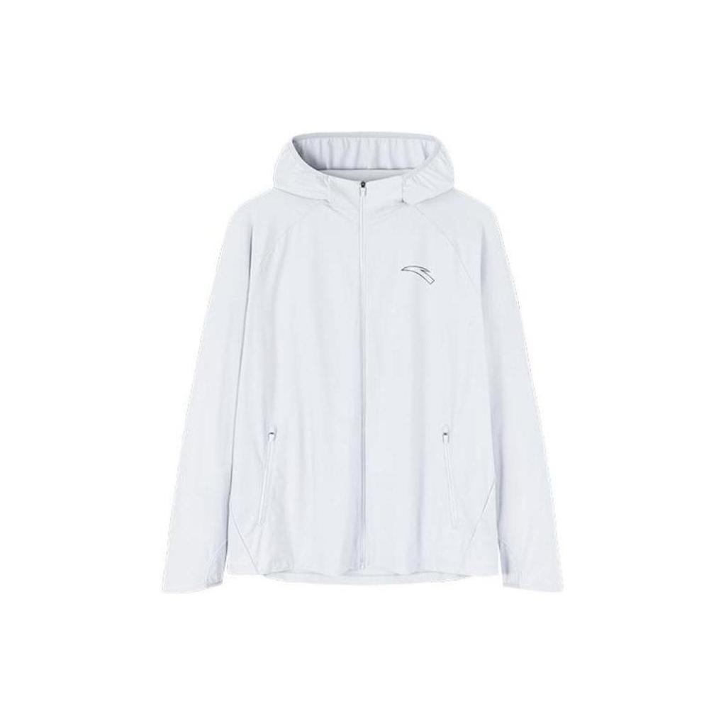 Anta Беговая серия FW22, однотонная спортивная тканая куртка на молнии с логотипом, мужские куртки серого цвета 152235701-1