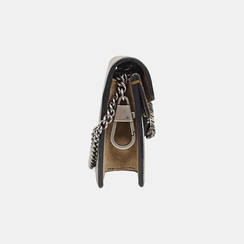 [Б/У] Сумка Gucci Dionysus GG Supreme Super Mini 'Бежевая' - Хорошее состояние #1NKC5EM
