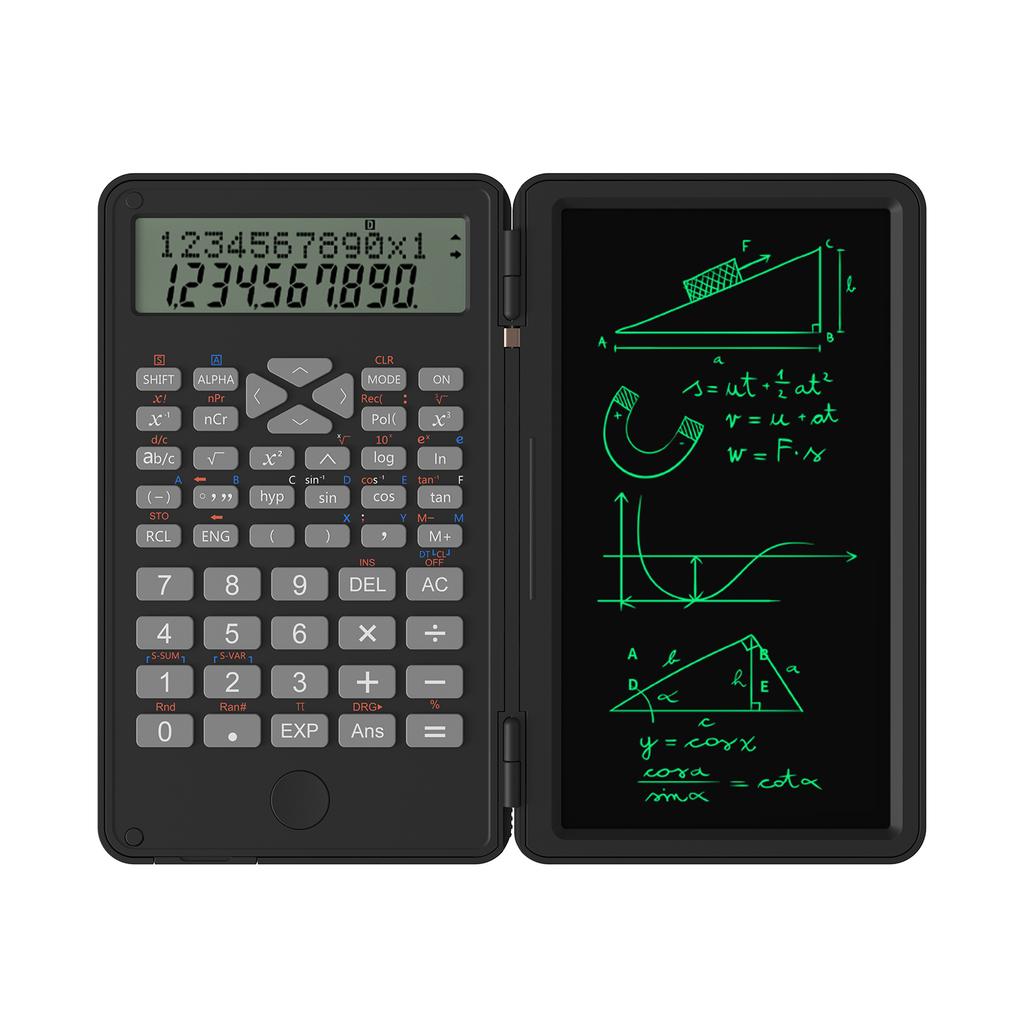 Scientific Calculator with Erasable Writing Board 240 Functions 2 Line LCD Display Foldable