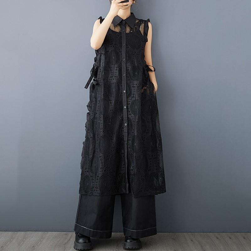 Кружево без рукавов плюс размер кружево цветочные новинка в платьях для женщин повседневное свободное длинное летнее платье