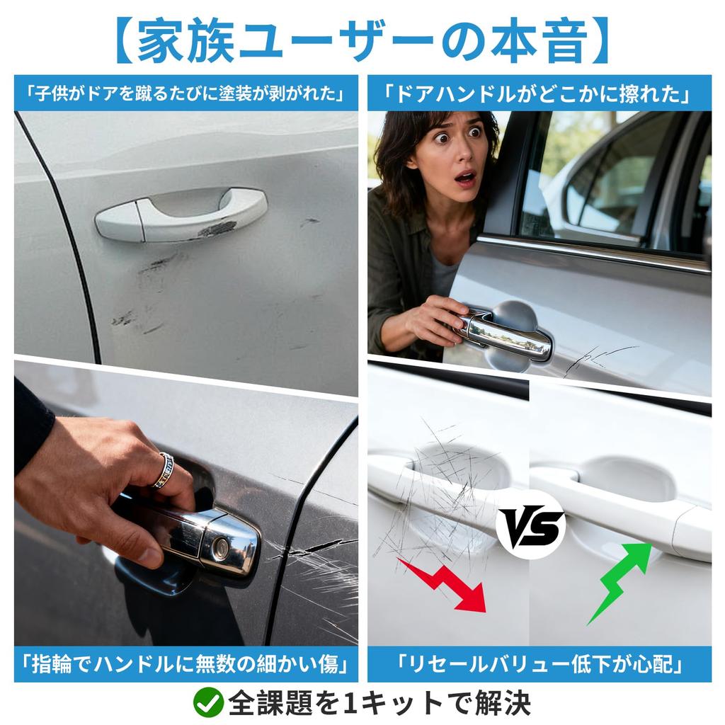 Lexus Compatible Door Handle Protector, Set of 8, Transparent Cover, Genuine Fit Design, Full