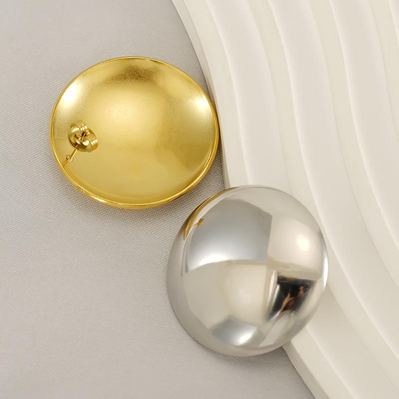 Стильные и простые геометрические круглые серьги из титановой стали, преувеличенная индивидуальность, женские металлические холодные серьги