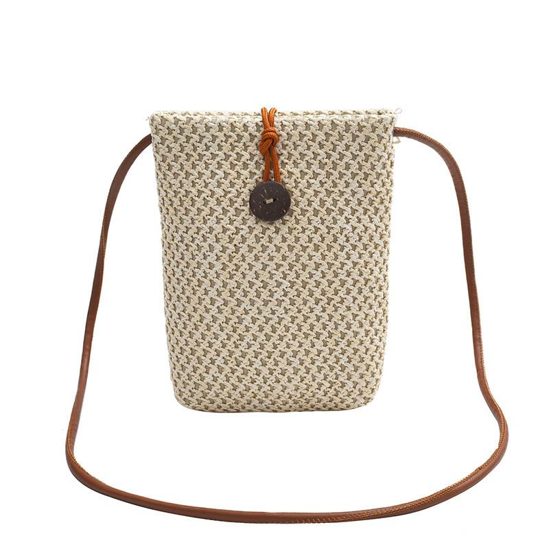 Woven Rainbow Summer Mini Crossbody Bag For Beach Vacation And Daily Use
