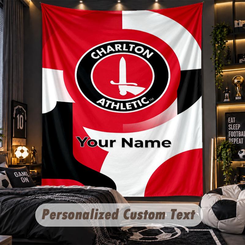 TapestryCharlton Athletic Custom Name Text Personalized Wall Hanging Tapestry Home Wall Decor