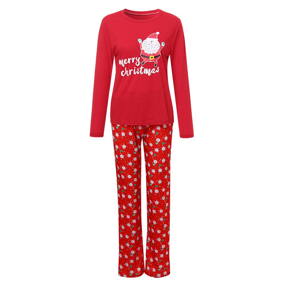 Женские топы с Санта-Клаусом для мамы, блузка и брюки, семейная пижама, рождественский комплект одежды для сна