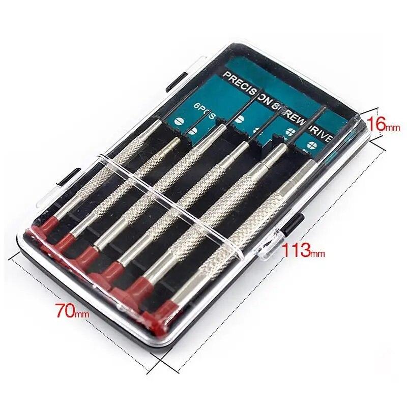 6 шт./компл. набор прецизионных мини-маленьких отверток с шлицем Phillips для винта для часовых очков