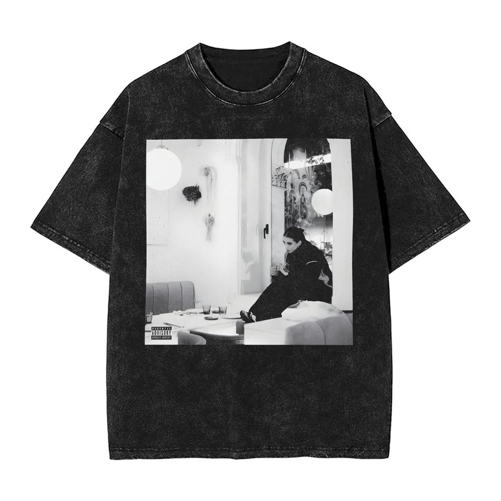 Young Miko Do Not Disturb Album Washed T Shirt Streetwear Hip Hop Fashion T-Shirts Tee Shirt Men Women Short Sleeve Street