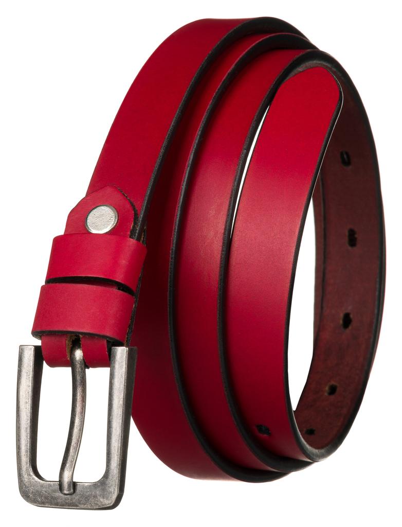 Wide leather belt LADY NO.2 RED 100