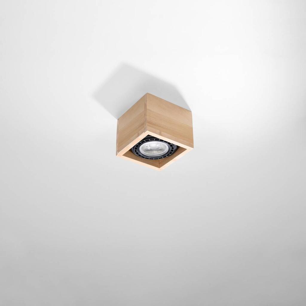 Spot Sufitowy Drewniany Kwadratowy 1Xgu10 10W Quatro Sl.0915 Sollux Lighting