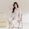 Pajamas women's ice silk summer thin short sleeves high-end Mother's Day mother silk gifts can be worn outside loungewear set