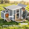 Wooden Chicken Coop Chicken House With Lockable Door Nesting Box Waterproof Pet Roof For 3 4 Chickens 145x90x92 Cm Gray