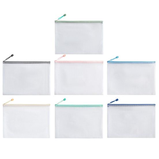 File Bag Large Capacity Storage A4 Files Stationery Carrying Case Transparent Visual Design Portable Document Organizer