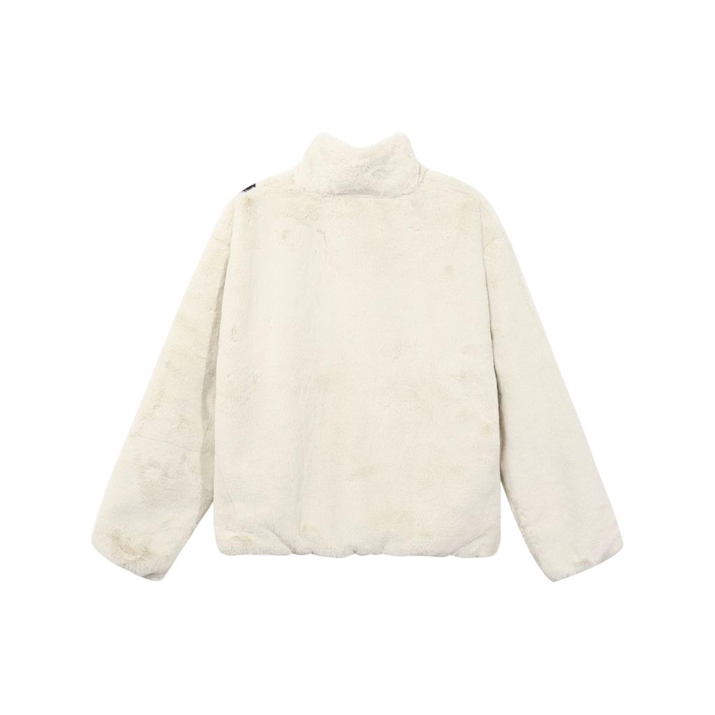 Nike Colorblock Large Logo Casual Sport Warm Faux Fur Jacket Women Jackets White DM1760-238