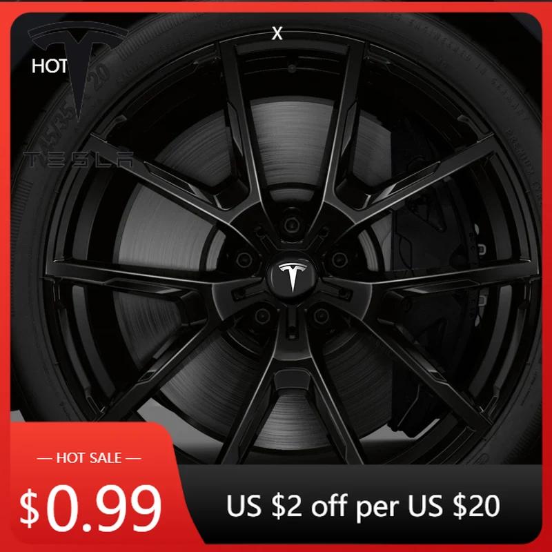 Car Sticker 2025 Hot 4PCS Car Logo Wheel Center Hub Stickers For Tesla Model X Y Model S model 3 SUV Y-Eur Version Roadster Embl