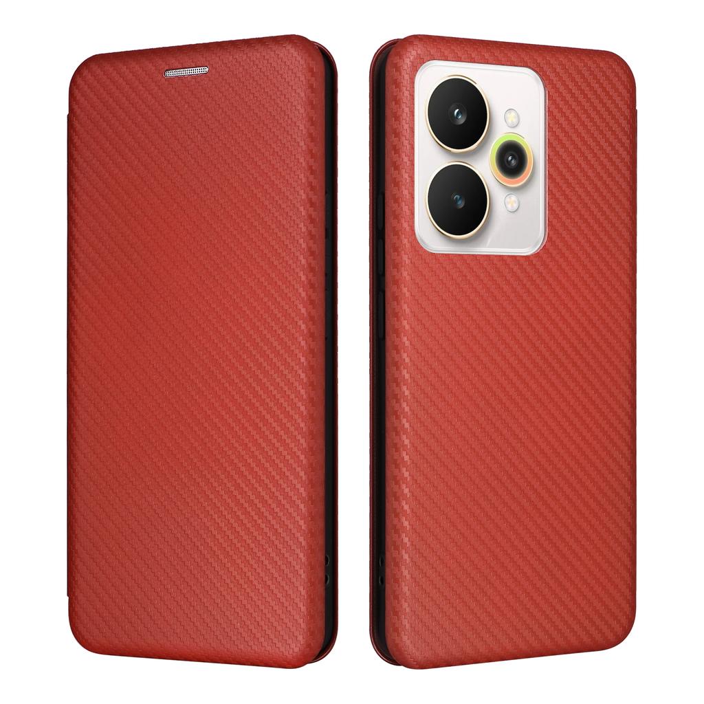 Чехол для Realme 15 Pro 5G/15 5G с текстурой углеродного волокна, противоударный, из ПУ кожи, чехол для телефона