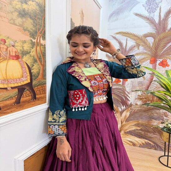 Bohemian Chic Skirt & Embroidered Jacket Set with Crop Top