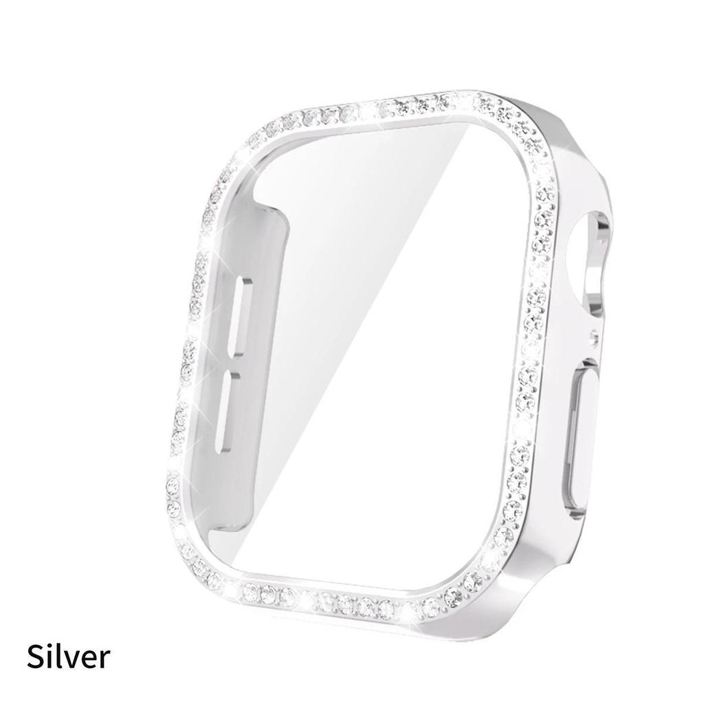 Блестящее стекло+чехол для Apple Watch 10 42мм 46мм Алмазный жесткий ПК бампер+Защитное стекло Чехол iwatch series 10 Аксессуары