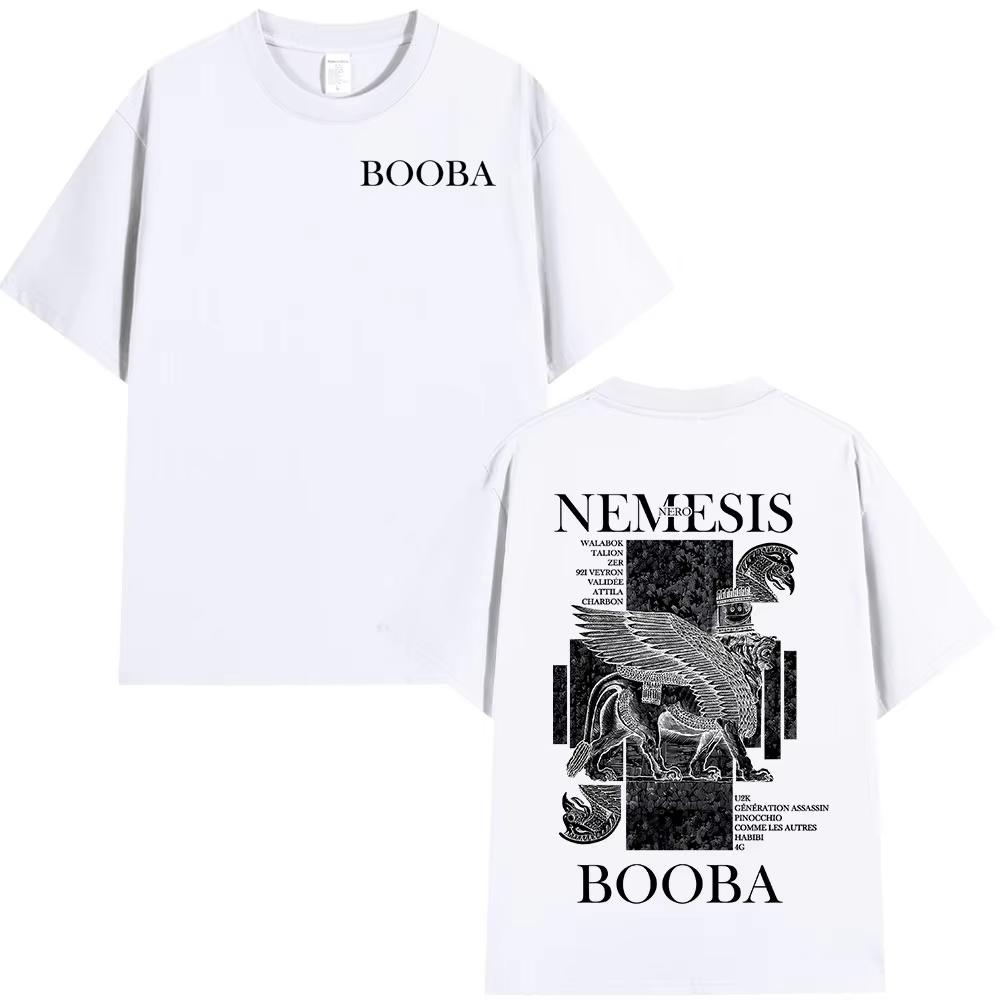Rap Artist Booba Nero Nemesis Album Graphic Tshirt for Unisex Women Hiphop Fashion 2026 Summer Print Pure Cotton Casual Tshirt