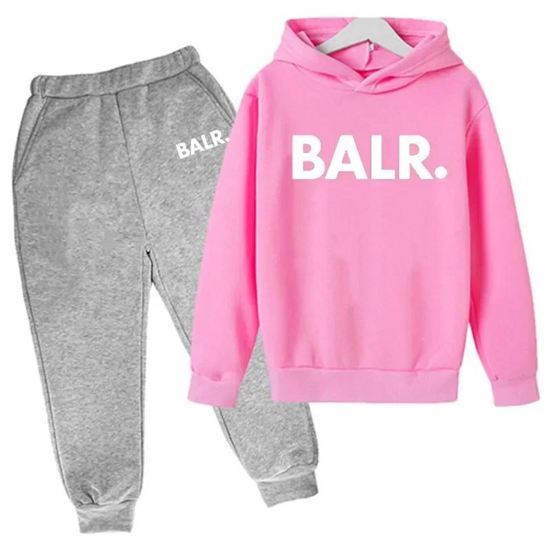 Бренд Balr Детский спортивный костюм Мальчики Девочки Толстовка Брюки 2-piece Suit Весна Осень Детские Наборы с капюшоном Модные Повседневные Худи
