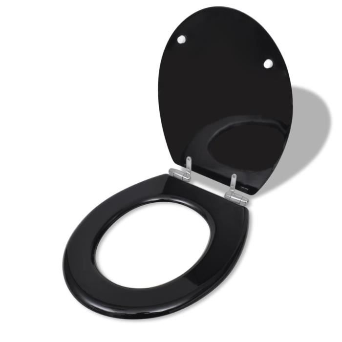 VidaXL Sièges de toilette avec couvercles 2 pcs MDF Noir