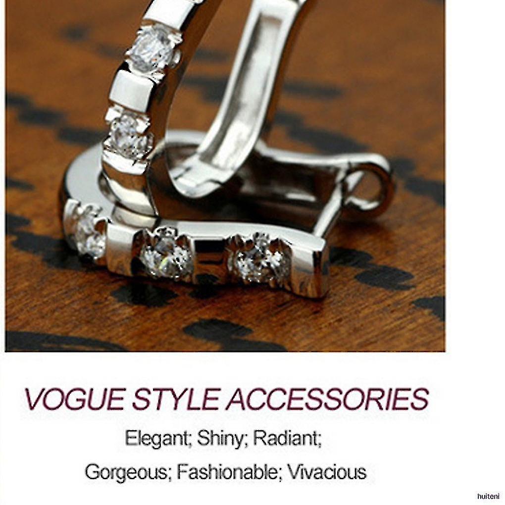 Women Girls Harp Shape Earrings Silver Plated Ear Clip Pin Copper Stud Jacket