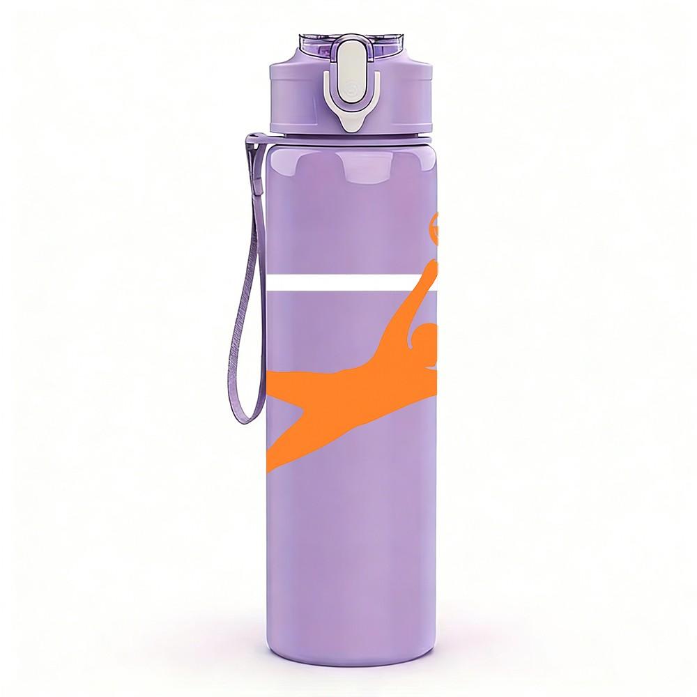 1PC Gymnast Acrobat Sport Character Print 750ml Color Plastic Sports Water Bottle Leakproof Flip Straw Lid Suitable for Sports Office Home Use