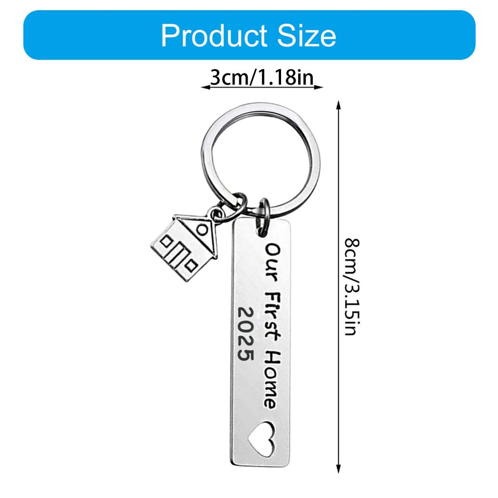 Elegant 2025 Moving Day Keychain Thoughtful 2025 Housewarming Gift Keychain In Stainless Steel for Friends Family