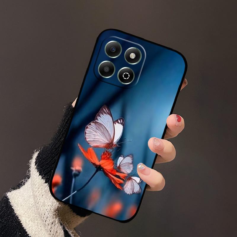 For Honor X6b 4G Case Fashion Cartoon Sweet Girl Cat Geometric Soft Silicone TPU Phone Cover For Honor X6b 4G Shockproof Shell