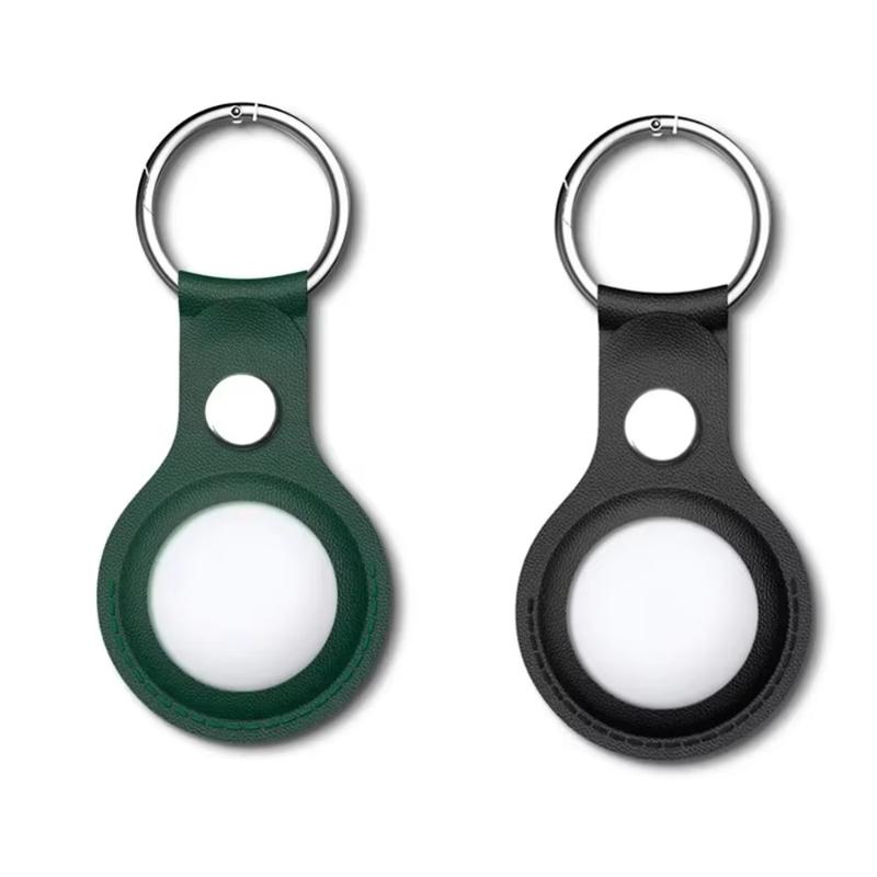 Для Apple Airtag Чехол Брелок и ПУ Кожа Держатель для Air Tag Защитный Чехол для Трекера с Петлей Кольцо для Ключей для AirTags Защитная Крышка