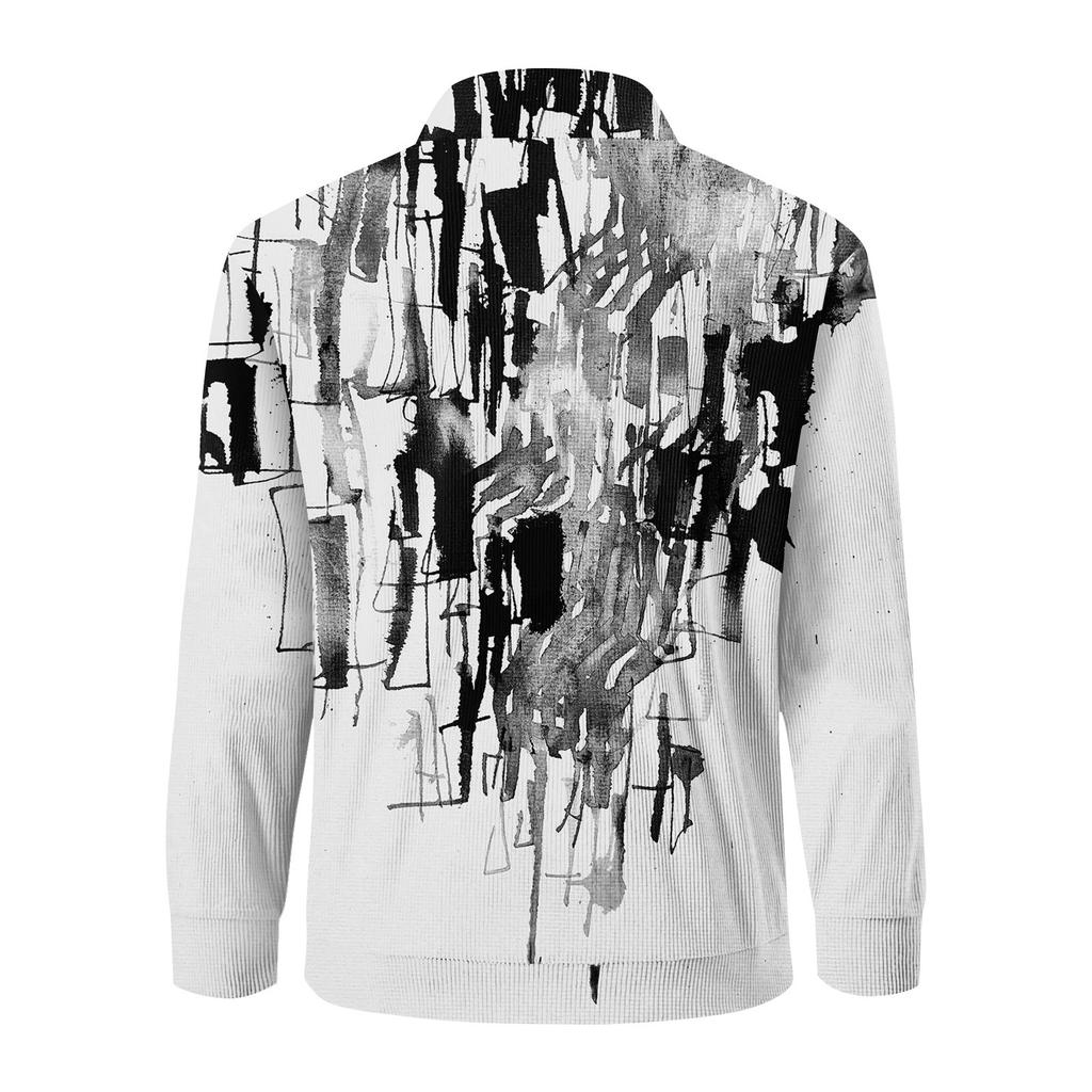 Мужская повседневная толстовка в стиле ретро с градиентным принтом