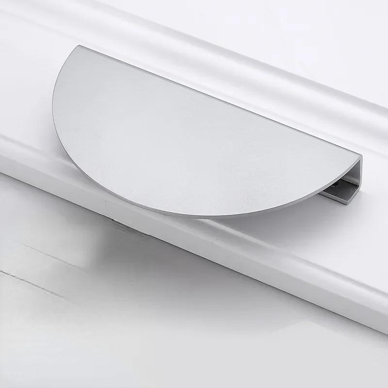 Ретро Медная круглая ручка Полукруглая ручка для шкафа Книжный шкаф Дверные ручки и ручки для шкафа Ящик для шкафа Черные серебряные ручки Латунь