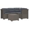 4 Seater Garden Sofa with Cushions Rattan Look PP Light Gray