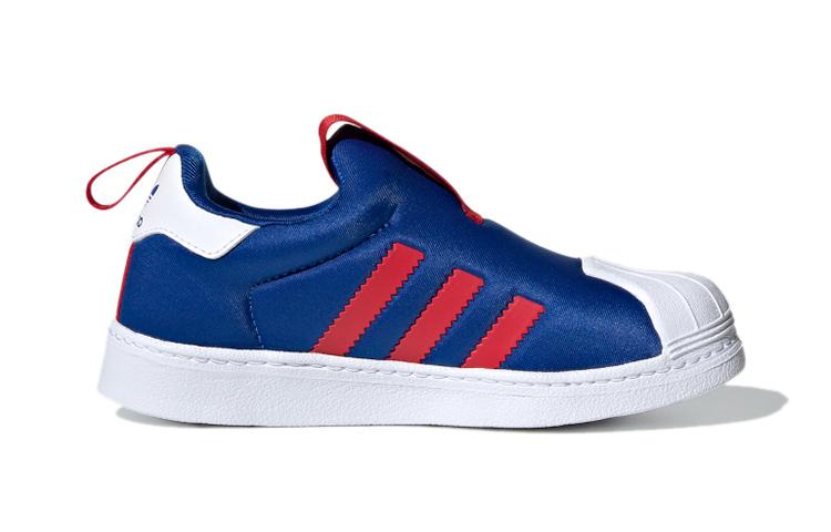 Adidas Originals SUPERSTAR 360 Breathable Low top Kids' Skateboarding Shoes Blue Red Children Aged 3 7 Years Old FW8041